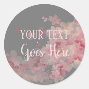 Maßgeschneiderter, handgefertigter Blumenkranz Runder Aufkleber