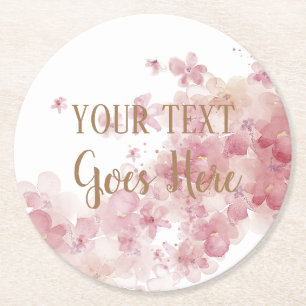 Maßgeschneiderter, handgefertigter Blumenkranz Runder Pappuntersetzer