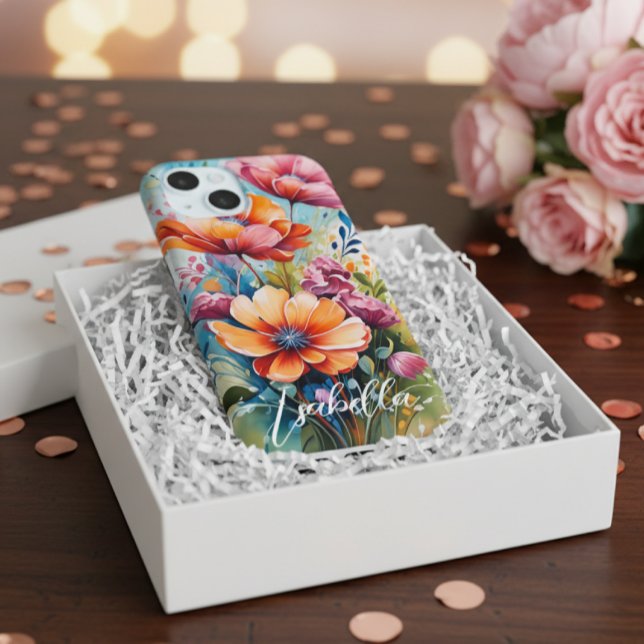 Maßgeschneiderter Handyhülle Blumen-Design iPhone 15 Hülle (Von Creator hochgeladen)