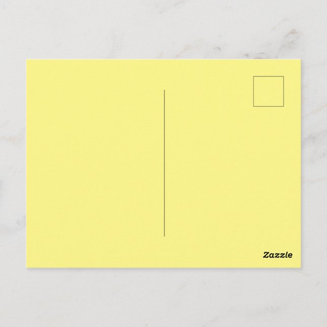 Maßgeschneiderter, hellgelber Bildstandard Postkarte (Rückseite)