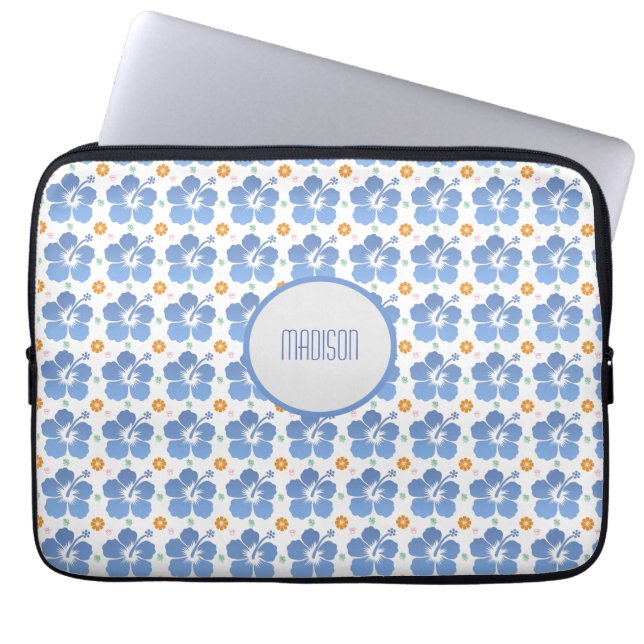 Maßgeschneiderter Hibisken Blue Notebook-Ärmel Laptopschutzhülle (Vorderseite)