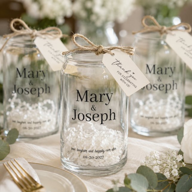 Maßgeschneiderter Hochzeitglass-Gefallen Dosenglas (Von Creator hochgeladen)