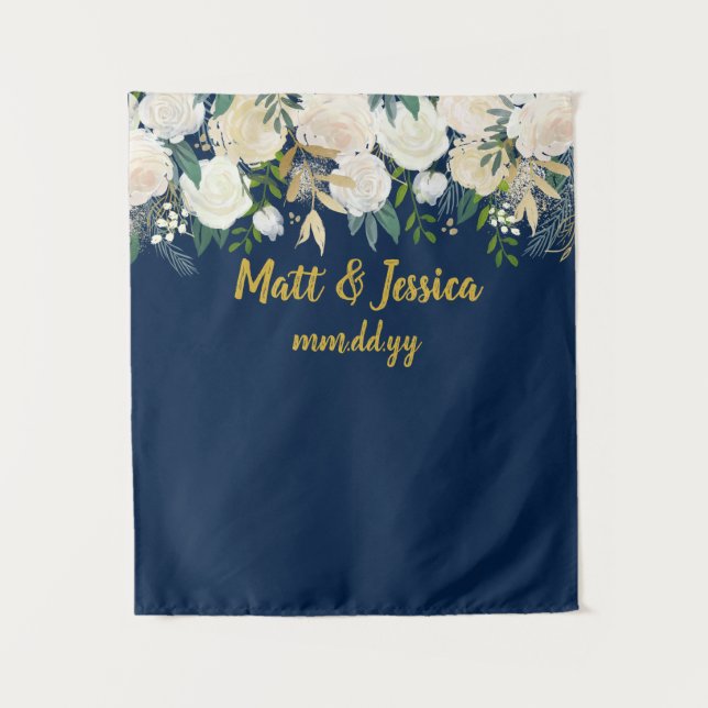 Maßgeschneiderter Hochzeitshintergrund Foto Stand  Wandteppich (Vorderseite)