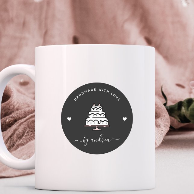 Maßgeschneiderter Hochzeitskuchen Handgefertigt mi Runder Aufkleber (Von Creator hochgeladen)