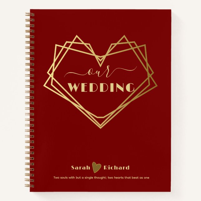Maßgeschneiderter Hochzeitsplaner | Personalisiert Notizbuch (Vorderseite)