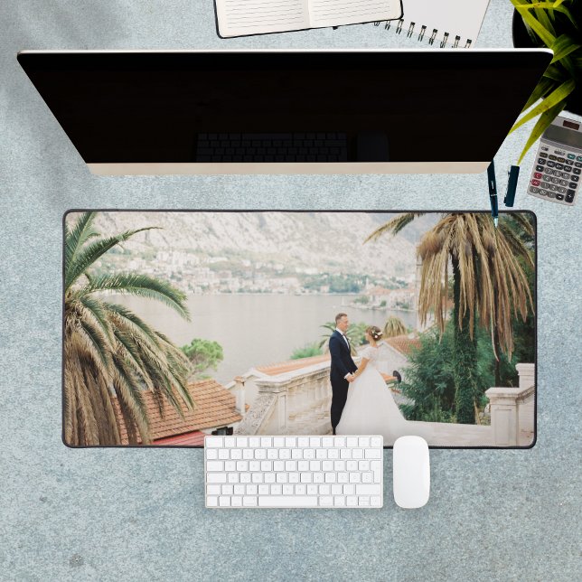 Maßgeschneiderter Hochzeitsrechner für Foto Schreibtischunterlage (Custom Wedding Photo Large Computer Desk Mat
)