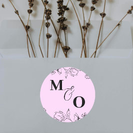 Maßgeschneiderter Hochzeitsticker mit Blume Runder Aufkleber