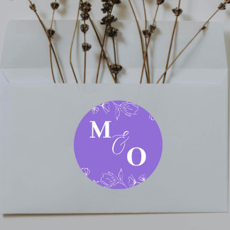 Maßgeschneiderter Hochzeitsticker mit Blume Runder Aufkleber