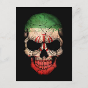 Maßgeschneiderter iranischer Flaggenschädel Postkarte