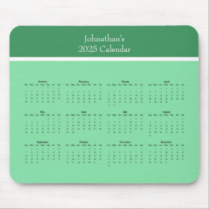 Maßgeschneiderter Kalender für das ganze Jahr 2025 Mousepad