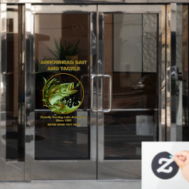 Maßgeschneiderter Köder-Shop Largemouth Bass Lure Fensteraufkleber