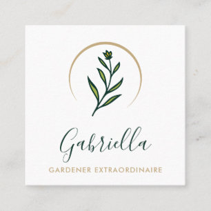 Maßgeschneiderter Logo-QR-Code für Gärtner Quadratische Visitenkarte