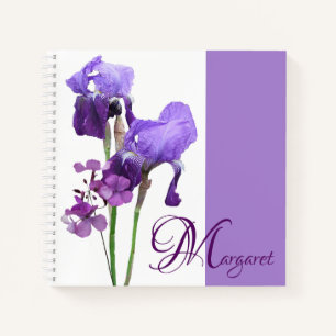 Maßgeschneiderter Margaret-Name lila, blumengeschm Notizbuch
