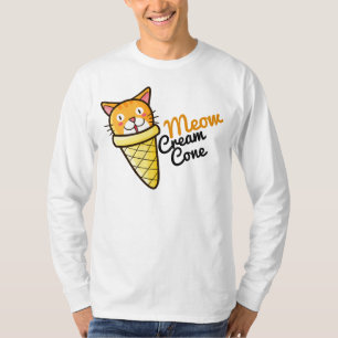 Maßgeschneiderter Meow Cream Cone T-Shirt