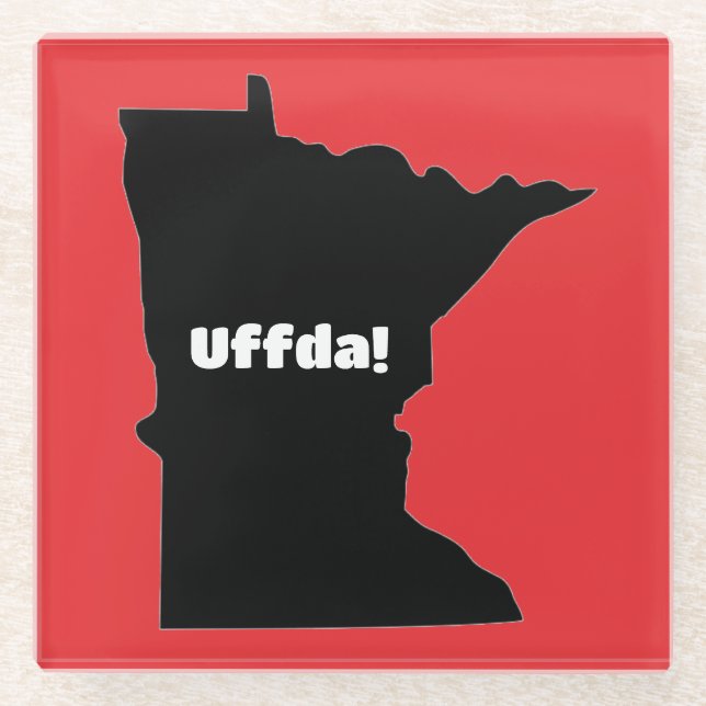 Maßgeschneiderter Minnesota Uffda Glass Untersetze Glasuntersetzer (Vorderseite)