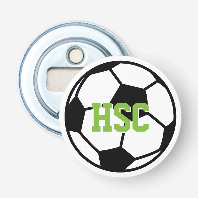 Maßgeschneiderter mit Monogramm Fußball-Bierflasch Flaschenöffner (Vorderseite)