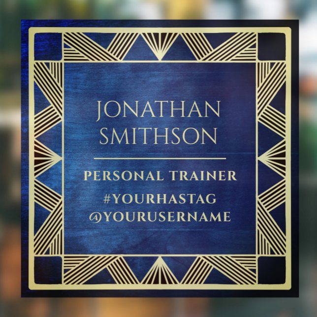 Maßgeschneiderter moderner Blue Masculine Gym Pers Fensteraufkleber (Von Creator hochgeladen)