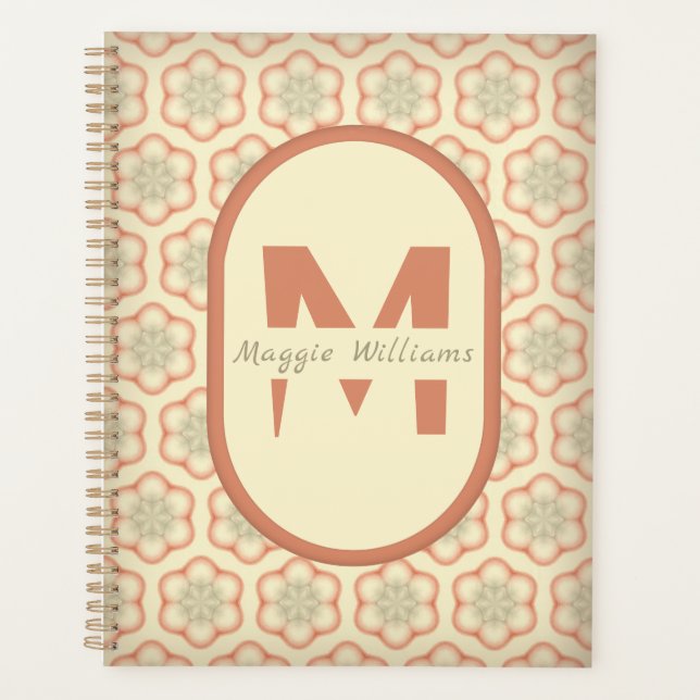 Maßgeschneiderter, moderner Retro-Monogram-Planer Planer (Vorderseite)