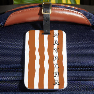 Maßgeschneiderter, moderner, wellenbrauner weißer  gepäckanhänger