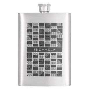 Maßgeschneiderter Monogramm-Kolben mit geometrisch Flachmann