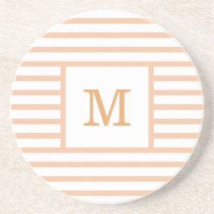 Maßgeschneiderter Monogramm Sandstein für Beige un Getränkeuntersetzer