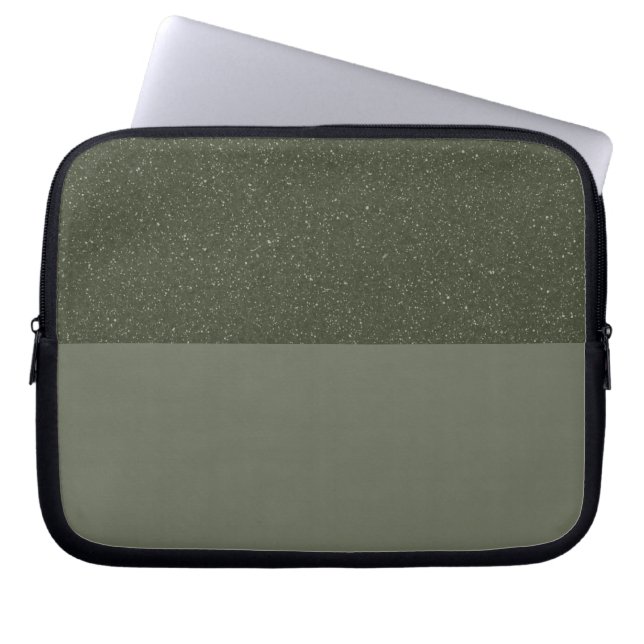 Maßgeschneiderter Moosgrün-Glitzer-Notebookschlauc Laptopschutzhülle (Vorderseite)