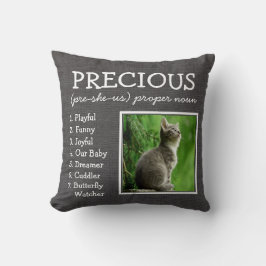 Maßgeschneiderter Pet-Keepake auf dunkelgrauem Lei Kissen