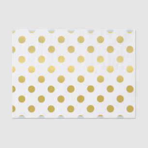 Maßgeschneiderter Print White and Gold Polka Dot Seidenpapier