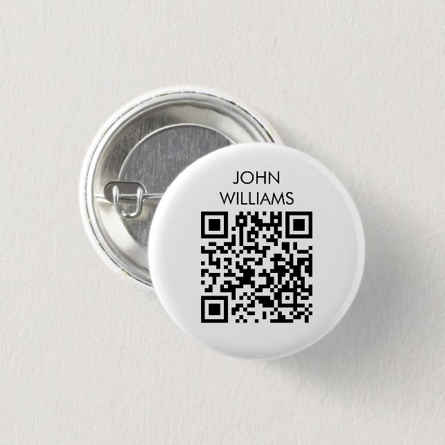 Maßgeschneiderter QR-Code für die Ausstellung Button (Vorne & Hinten)