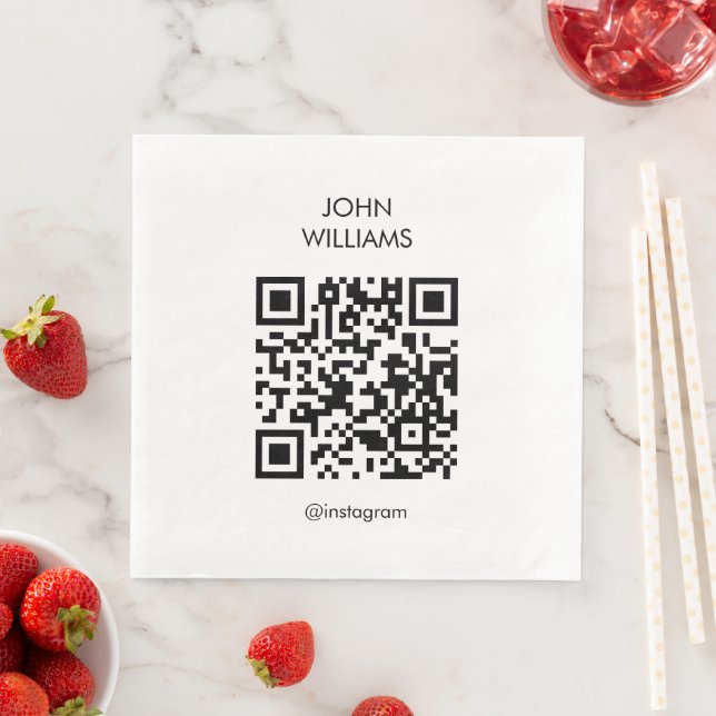 Maßgeschneiderter QR-Code für die Ausstellung eine Serviette (Beispiel)