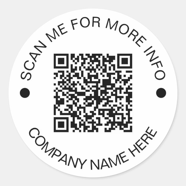 Maßgeschneiderter QR-Code Rund weißes, wassersiche Runder Aufkleber (Vorderseite)
