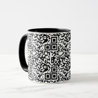 Maßgeschneiderter QR-Code Schwarz/Weiß Abstrakt Ge Tasse