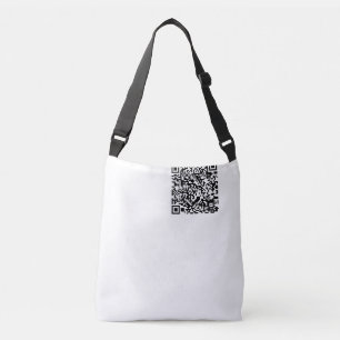 Maßgeschneiderter QR-Code Schwarz/Weiß Abstrakt Ge Tragetaschen Mit Langen Trägern