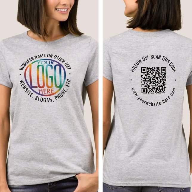 Maßgeschneiderter QR-Code und Logo auf der Vorders T-Shirt (Von Creator hochgeladen)