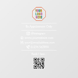 Maßgeschneiderter QR-Code Vinyl / durch Ernennung Fensteraufkleber