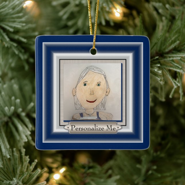 Maßgeschneiderter Rahmen zum Hinzufügen von Foto-  Keramikornament (Baum)