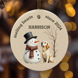 Maßgeschneiderter Retriever Herzschmelzen Keepake Keramik Ornament