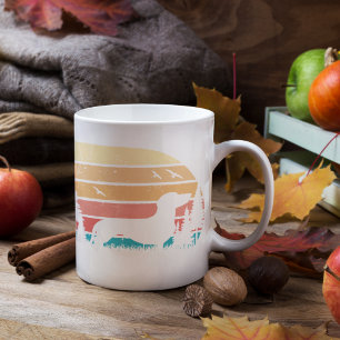 Maßgeschneiderter Retro-Styling-Dackel-Hundeltrain Kaffeetasse