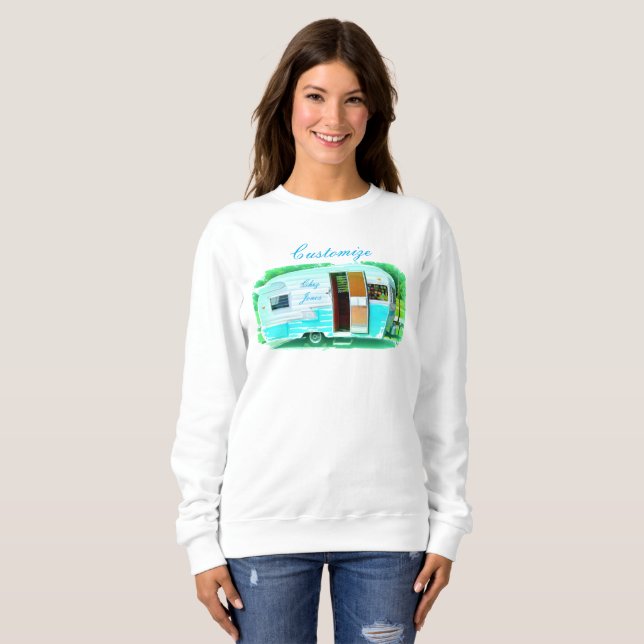 Maßgeschneiderter Retro-Vintager Camper Thunder_Co Sweatshirt (Vorne ganz)