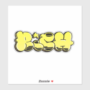 Maßgeschneiderter "Rich" Graffiti Vinyl Sticker