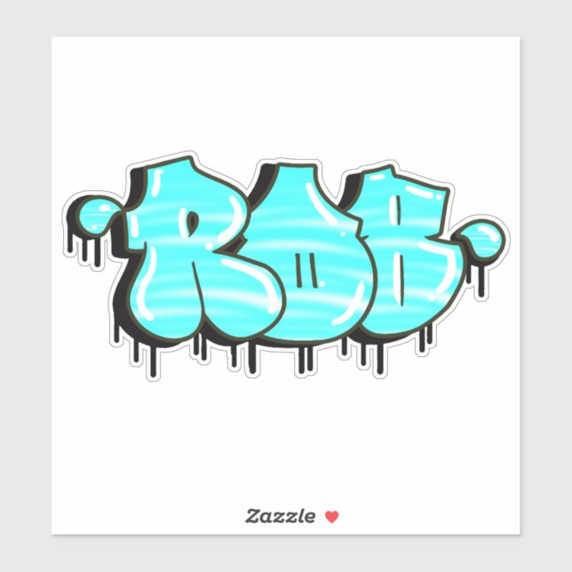 Maßgeschneiderter "Rob" Graffiti Vinyl Sticker (Blatt)