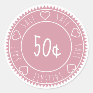 Maßgeschneiderter rosa Verkaufspreis Klassischer R Runder Aufkleber