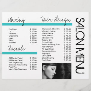 Maßgeschneiderter Salon Drei-Falten-Flyer
