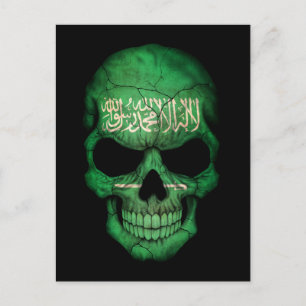 Maßgeschneiderter saudi-arabischer Flaggenschädel Postkarte
