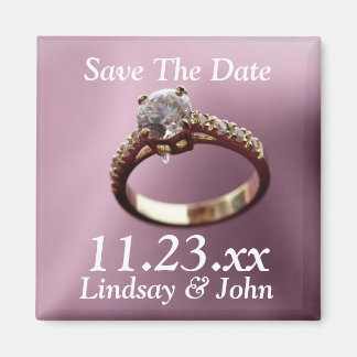 Maßgeschneiderter Save the Date Diamant Verlobung Magnet