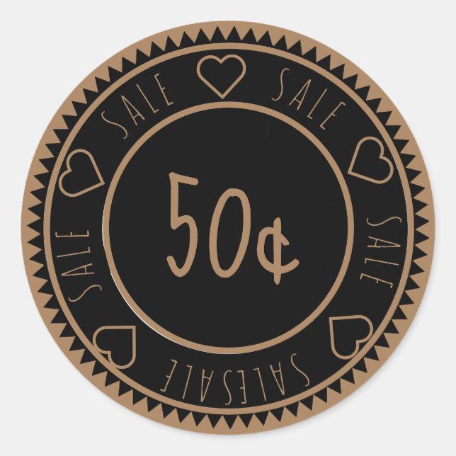 Maßgeschneiderter schwarzer Goldverkaufspreis Klas Runder Aufkleber (Vorderseite)