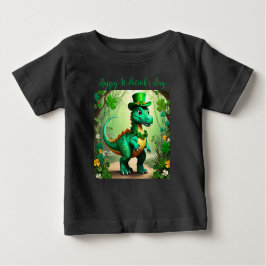 Maßgeschneiderter St Patrick’s Day Whimsical Dinos Baby T-shirt