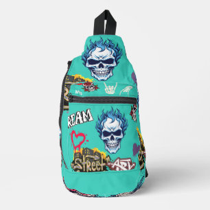 Maßgeschneiderter Straßenspuk-Schädel Graffiti bla Crossbody Bag