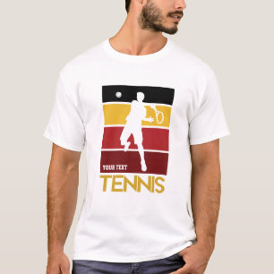 Maßgeschneiderter Text, Retro-Tennis Erwachsene T-Shirt