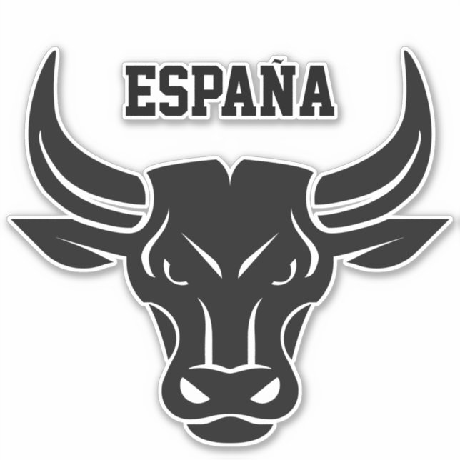 Maßgeschneiderter Text Stilisierte Bull Aufkleber (Vorderseite)